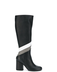 Bottes hauteur genou noires et blanches