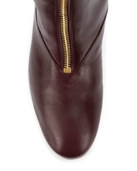 Bottes mi-mollet en cuir bordeaux Stuart Weitzman