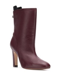 Bottes mi-mollet en cuir bordeaux Stuart Weitzman