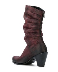 Bottes mi-mollet en cuir bordeaux Lost & Found Ria Dunn