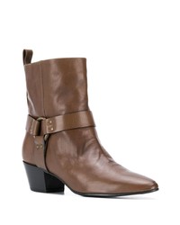 Bottes mi-mollet en cuir marron Marc Ellis