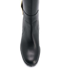 Bottes mi-mollet en cuir noires Bally