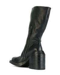 Bottes mi-mollet en cuir noires Marsèll