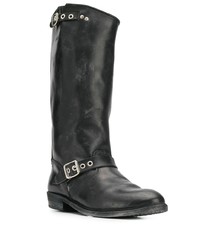 Bottes mi-mollet en cuir noires Golden Goose