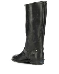 Bottes mi-mollet en cuir noires Golden Goose