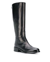 Bottes mi-mollet en cuir noires Vittorio Virgili