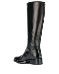 Bottes mi-mollet en cuir noires Vittorio Virgili