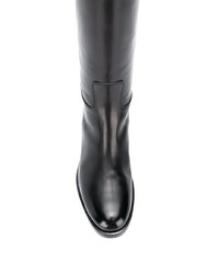 Bottes mi-mollet en cuir noires Vittorio Virgili