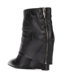 Bottes mi-mollet en cuir noires The Seller