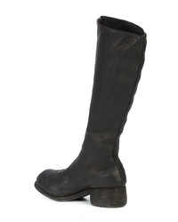 Bottes mi-mollet en cuir noires Guidi