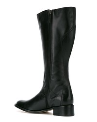 Bottes mi-mollet en cuir noires Sarah Chofakian