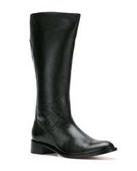 Bottes mi-mollet en cuir noires Sarah Chofakian