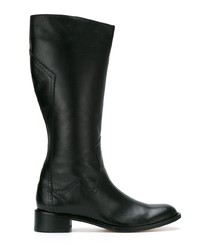 Bottes mi-mollet en cuir noires Sarah Chofakian