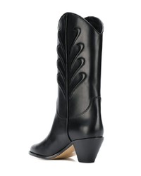 Bottes mi-mollet en cuir noires Francesco Russo