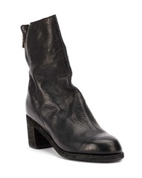 Bottes mi-mollet en cuir noires Guidi