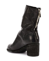 Bottes mi-mollet en cuir noires Guidi