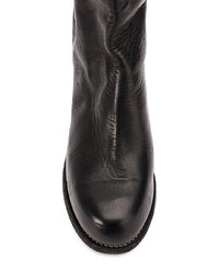 Bottes mi-mollet en cuir noires Guidi