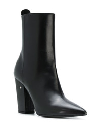 Bottes mi-mollet en cuir noires Laurence Dacade