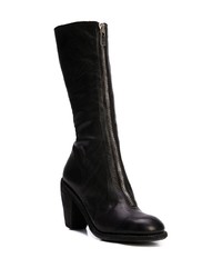 Bottes mi-mollet en cuir noires Guidi