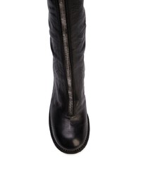 Bottes mi-mollet en cuir noires Guidi