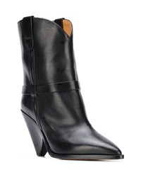 Bottes mi-mollet en cuir noires Isabel Marant