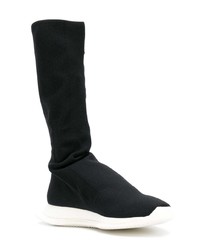 Bottes mi-mollet en cuir noires Rick Owens DRKSHDW