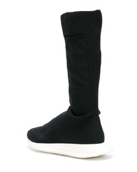 Bottes mi-mollet en cuir noires Rick Owens DRKSHDW