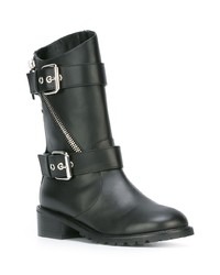 Bottes mi-mollet en cuir noires Giuseppe Zanotti Design