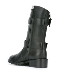 Bottes mi-mollet en cuir noires Giuseppe Zanotti Design