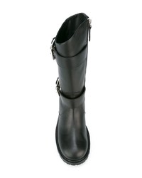 Bottes mi-mollet en cuir noires Giuseppe Zanotti Design