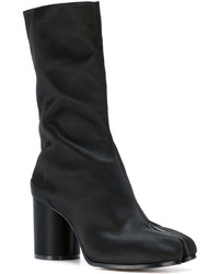 Bottes mi-mollet en cuir noires Maison Margiela