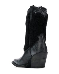 Bottes mi-mollet en cuir noires McQ Alexander McQueen