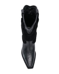 Bottes mi-mollet en cuir noires McQ Alexander McQueen