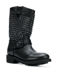 Bottes mi-mollet en cuir noires Ash