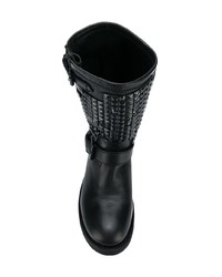 Bottes mi-mollet en cuir noires Ash