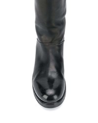 Bottes mi-mollet en cuir noires Marsèll