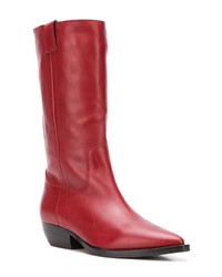 Bottes mi-mollet en cuir rouges The Seller