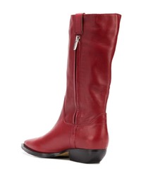 Bottes mi-mollet en cuir rouges The Seller