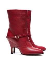 Bottes mi-mollet en cuir rouges Alchimia Di Ballin