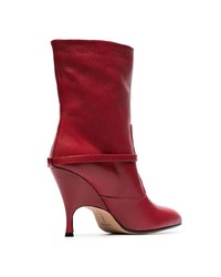 Bottes mi-mollet en cuir rouges Alchimia Di Ballin