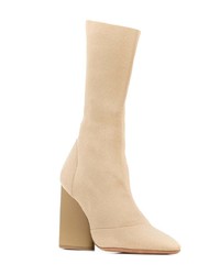 Bottes mi-mollet en daim marron clair Yeezy