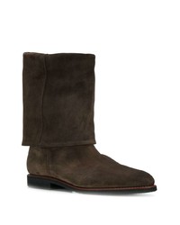 Bottes mi-mollet en daim marron foncé Holland & Holland