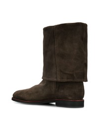 Bottes mi-mollet en daim marron foncé Holland & Holland