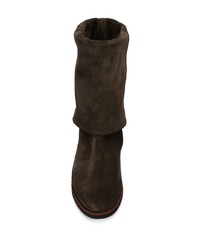 Bottes mi-mollet en daim marron foncé Holland & Holland