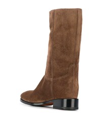 Bottes mi-mollet en daim marron Santoni