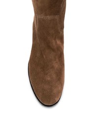 Bottes mi-mollet en daim marron Santoni