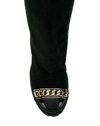 Bottes mi-mollet en daim noires Casadei