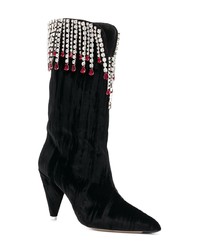 Bottes mi-mollet en daim noires ATTICO