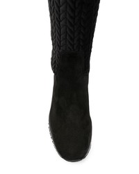 Bottes mi-mollet en daim noires Hogan