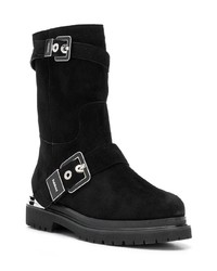 Bottes mi-mollet en daim noires Baldinini